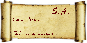Sógor Ákos névjegykártya